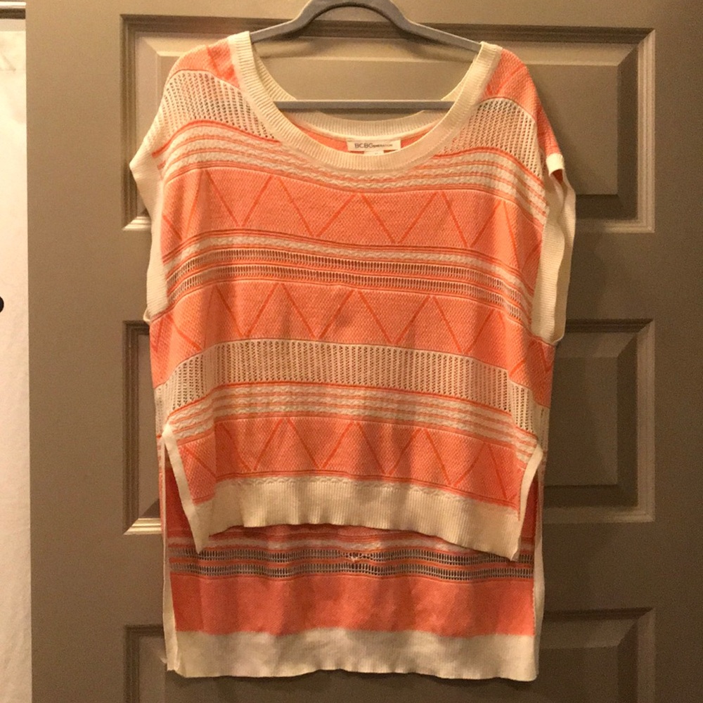 BCBG generation Knit Sweater Coral and cream